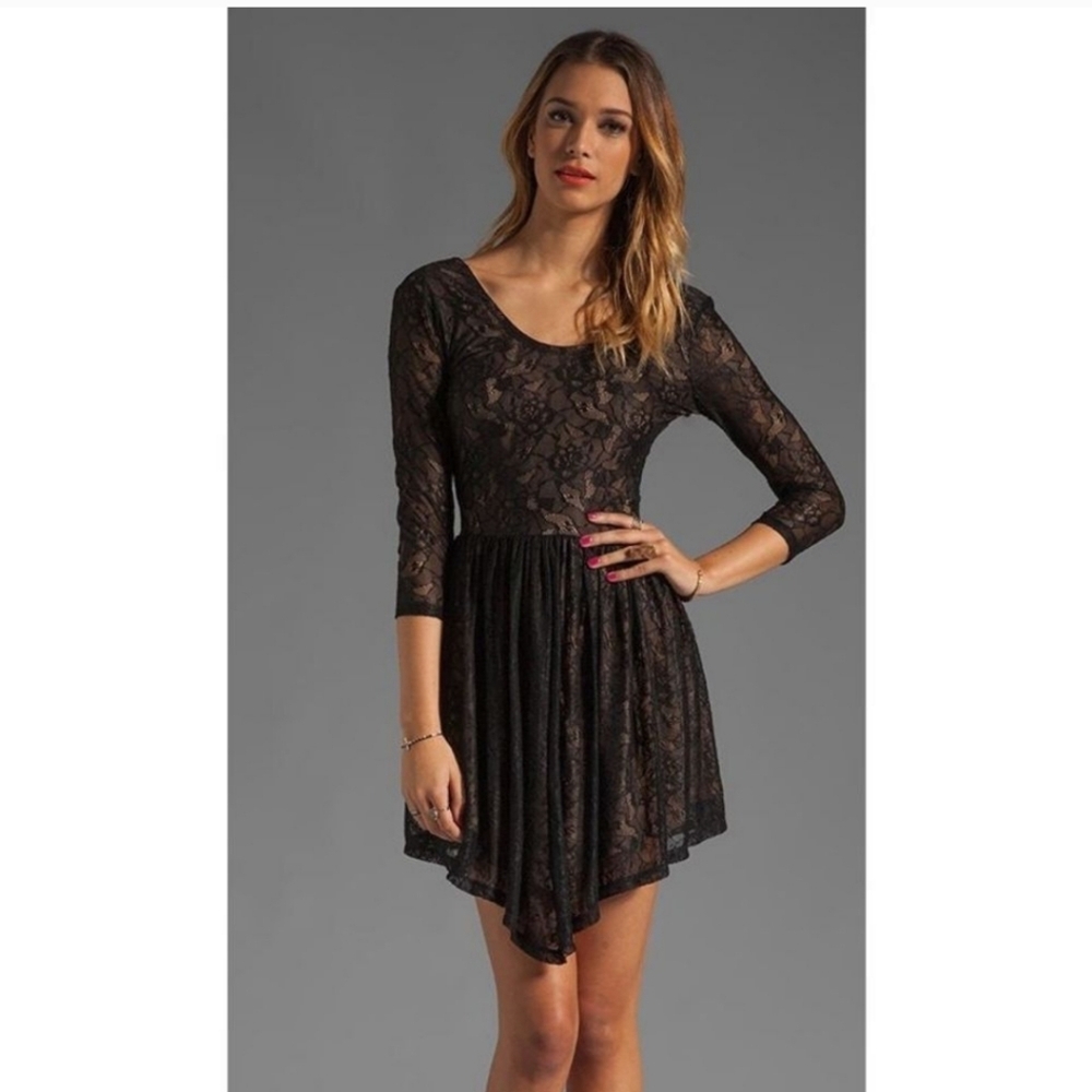 Lovers  Friends Seniorita Mini Dress In Blacklace Xs Revolve Brand
